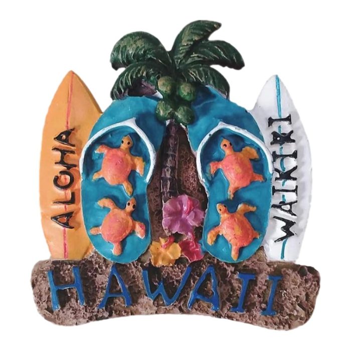 hawaii turtle flip flops fridge magnet tropical beach souvenir & aloha home décor