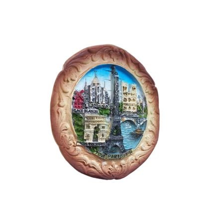 paris landmarks collage france fridge magnet artistic souvenir plate & cityscape memory collection