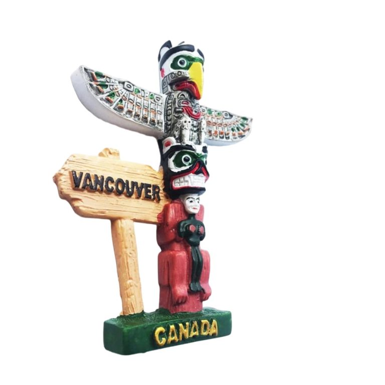 vancouver totem pole fridge magnet – cultural travel souvenir gift from canada & indigenous style decor