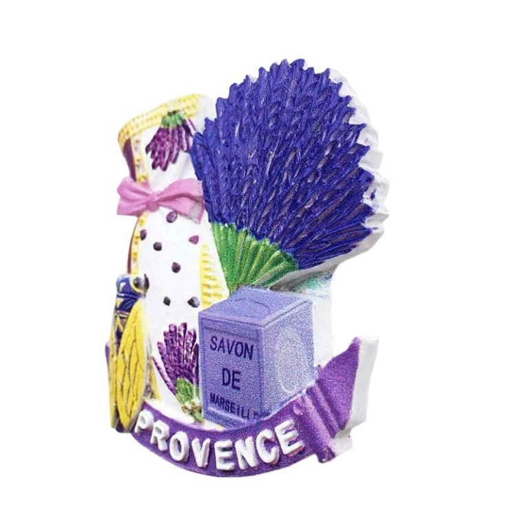 provence france fridge magnet – lavender, marseille soap & cicada travel gift for kitchen or whiteboard display