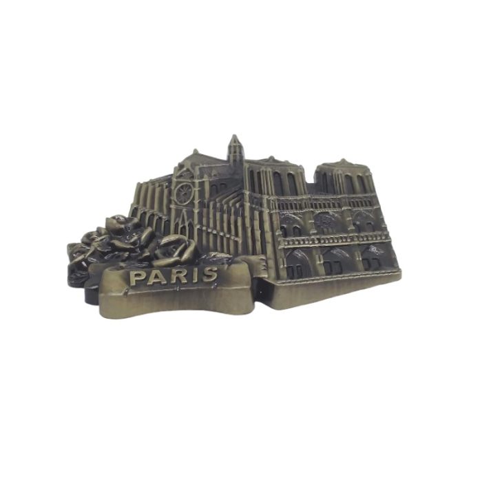 notre dame paris france fridge magnet – vintage zinc alloy souvenir gift & classic french decor for fridge or locker