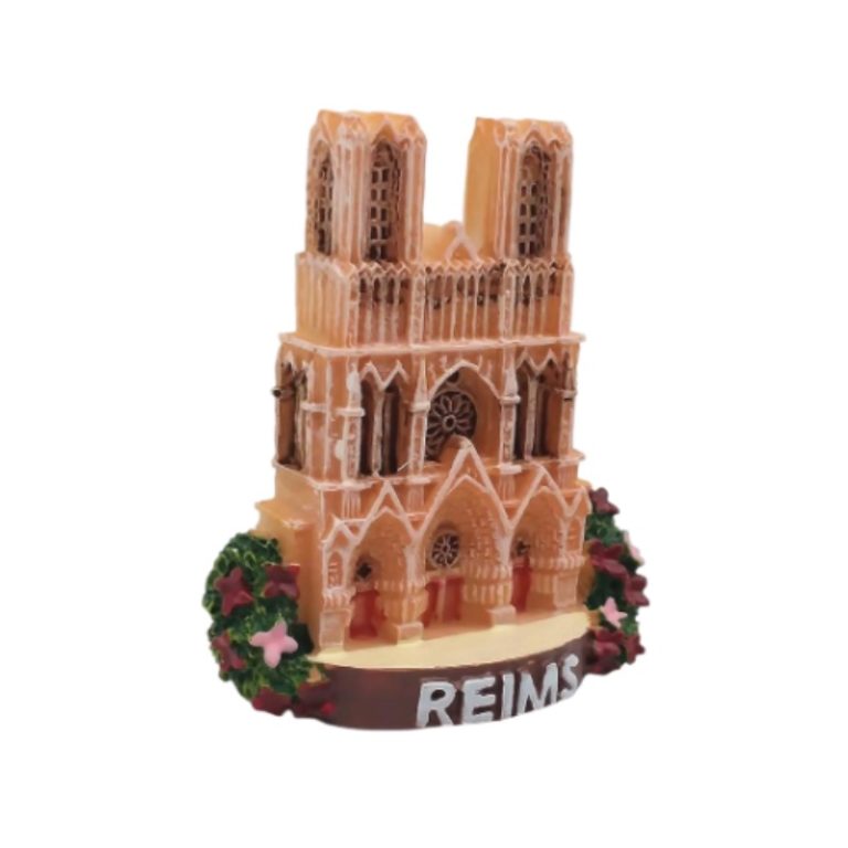 reims cathedral miniature france fridge magnet – gothic architecture travel collectible & stylish fridge decor