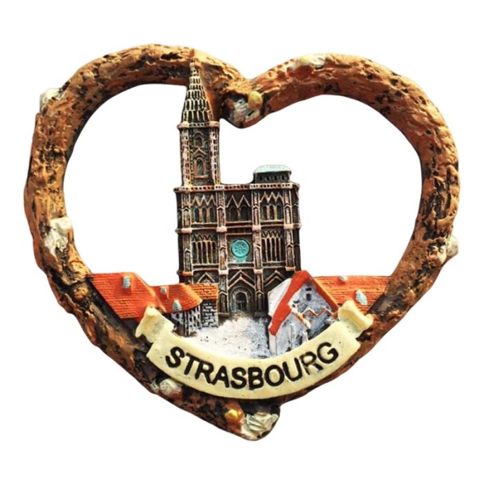 strasbourg france cathedral heart fridge magnet – romantic alsace travel gift & magnetic home decor