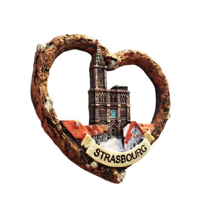 strasbourg france cathedral heart fridge magnet – romantic alsace travel gift & magnetic home decor