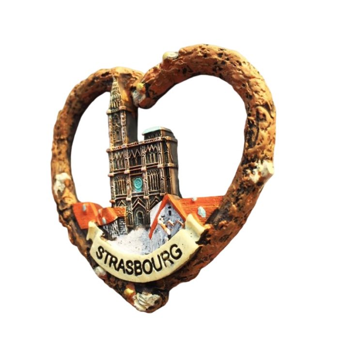 strasbourg france cathedral heart fridge magnet – romantic alsace travel gift & magnetic home decor