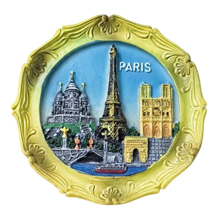 paris france 3d landmark fridge magnet – eiffel tower & notre dame travel souvenir gift for kitchen or office