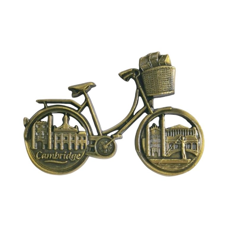 vintage bronze cambridge uk fridge magnet bike shape travel souvenir gift for magnet collectors