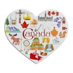 canada symbols heart shaped fridge magnet – all in one national icon souvenir gift & decorative magnet