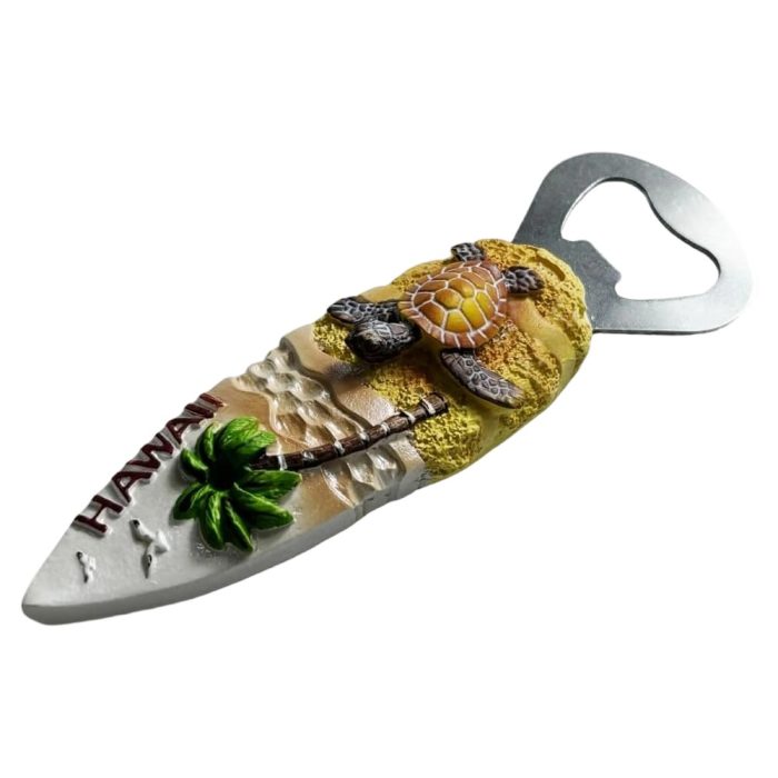 hawaii surfboard turtle bottle opener fridge magnets united states travel keepsake & tropical décor