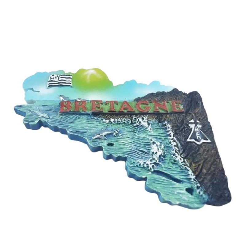 map shape bretagne france fridge magnet oceanic region gift & dolphin themed collectible