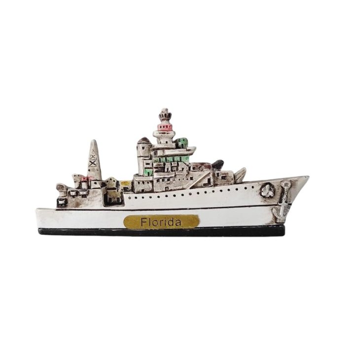 florida battleship design usa fridge magnet vintage travel souvenir & maritime collector décor