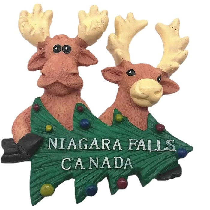 niagara falls canada fridge magnet – cute moose couple travel souvenir & fun whiteboard decoration