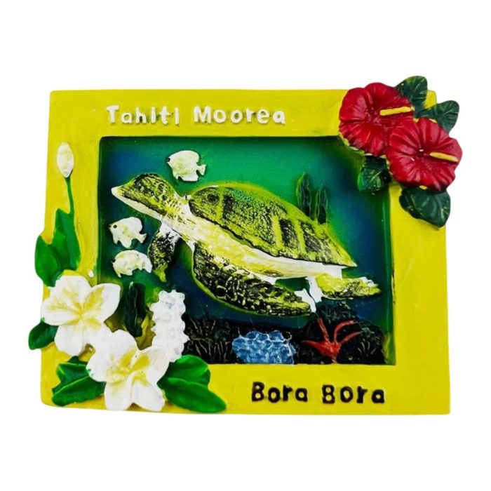 bora bora tahiti france fridge magnet tropical turtle souvenir & island paradise decor