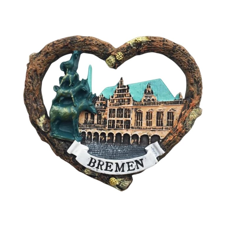 bremen germany fridge magnet bremen town hall & legendary musicians souvenir