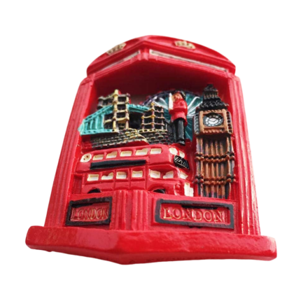 london red telephone booth uk fridge magnet – 3d souvenir featuring big ben, bus & guard, british travel gift idea