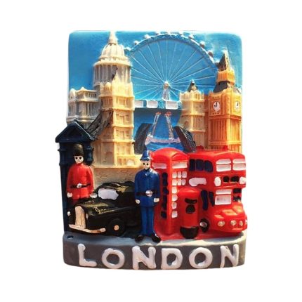 london landmark icons uk fridge magnet big ben, bus & guard travel souvenir gift for décor