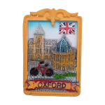 oxford uk fridge magnet – classic british university landmark with bicycle & union jack, educational souvenir & academic décor