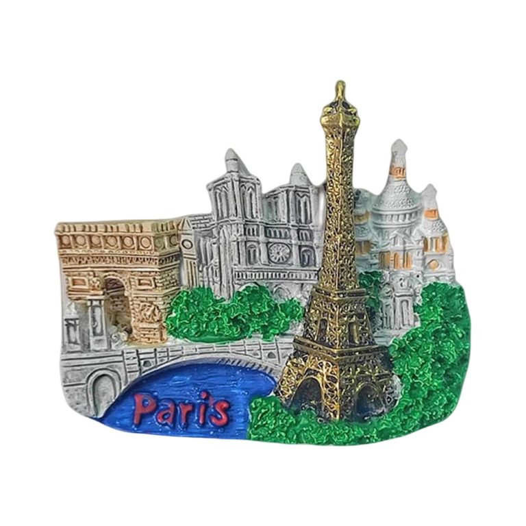 paris france landmark fridge magnet – eiffel tower and historic buildings travel collectible gift for home or office
