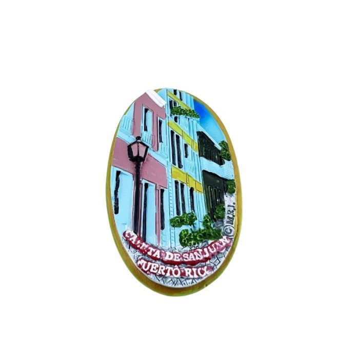 usa puerto rico fridge magnet colorful streets & historic architecture souvenir
