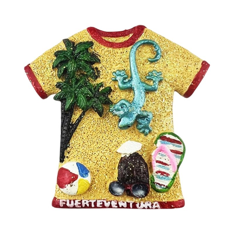 beach theme t shirt fuerteventura spain fridge magnet fun summer souvenir & tropical decor