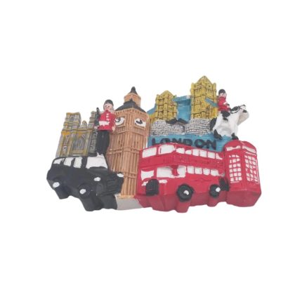 london cityscape fridge magnet red bus & taxi souvenir uk