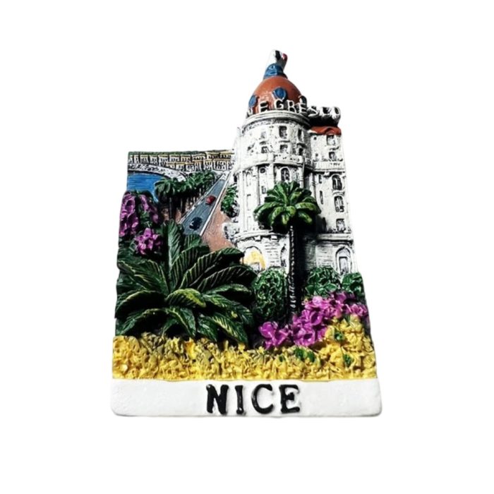 nice france promenade hotel fridge magnet – colorful riviera travel gift & palm garden decor