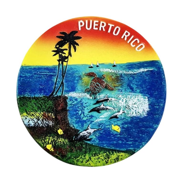 usa puerto rico fridge magnet beautiful beach & wildlife souvenir gift
