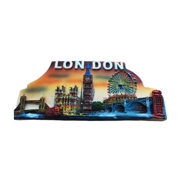 sunset london city skyline uk fridge magnet – big ben, ferris wheel & thames river scene for magnetic decor lovers