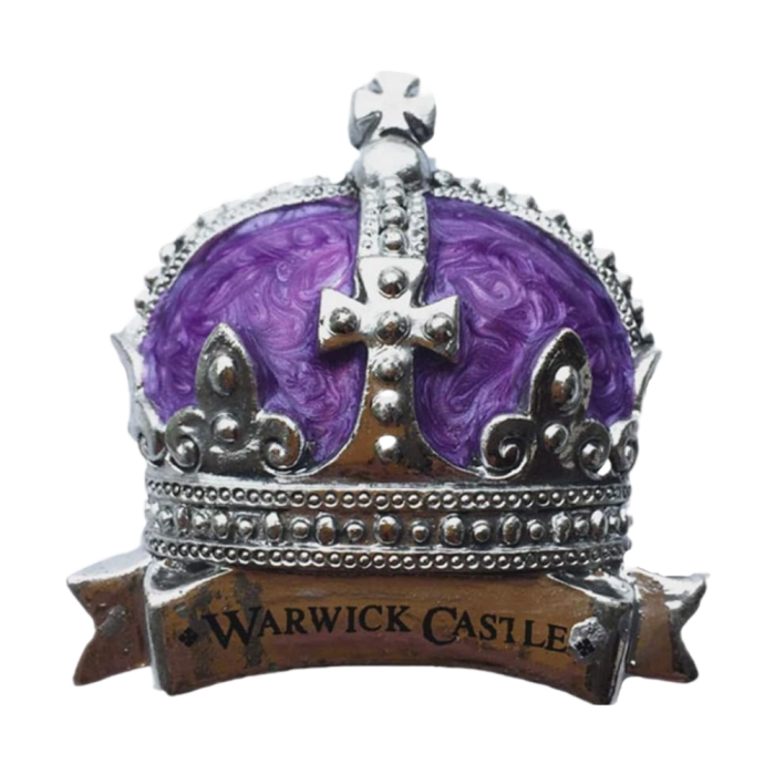 warwick castle crown uk fridge magnet – royal silver tiara souvenir from united kingdom, great for history & monarchy fans