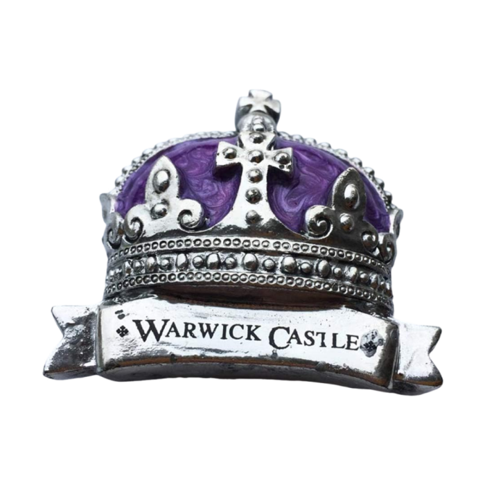 warwick castle crown uk fridge magnet – royal silver tiara souvenir from united kingdom, great for history & monarchy fans
