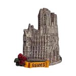 reims france fridge magnet – gothic cathedral travel collectible with rose detail for champagne region charm