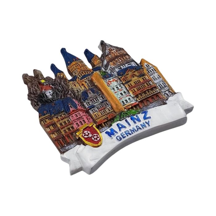 mainz germany fridge magnets – cathedral spires & old town panorama souvenir & magnetic rhineland decor