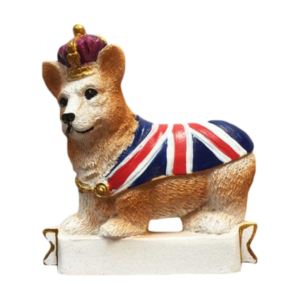 royal corgi in crown uk fridge magnet cute british dog souvenir with union jack cloak for fridge & office décor