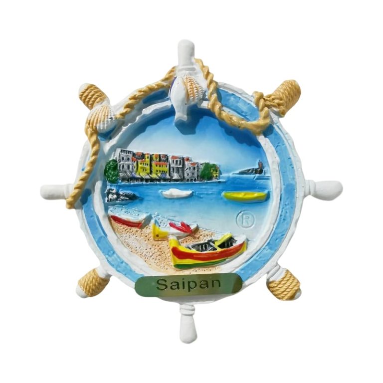 saipan island usa fridge magnet steering wheel nautical souvenir & ocean view gift