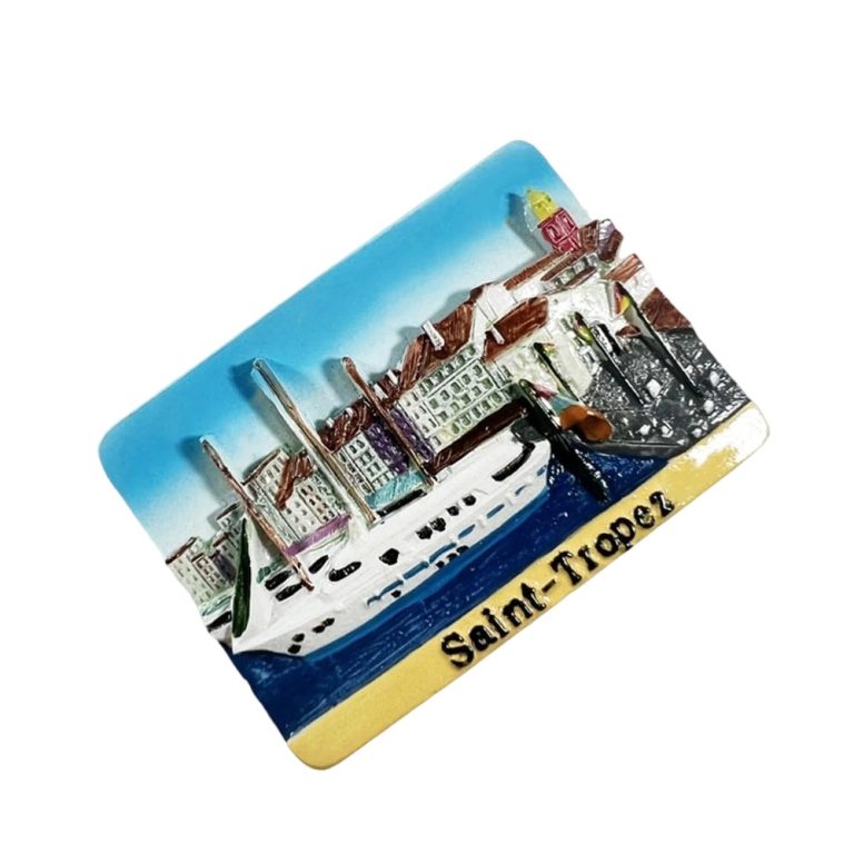 saint tropez france harbor view fridge magnet – luxury yacht port travel gift & coastal decor