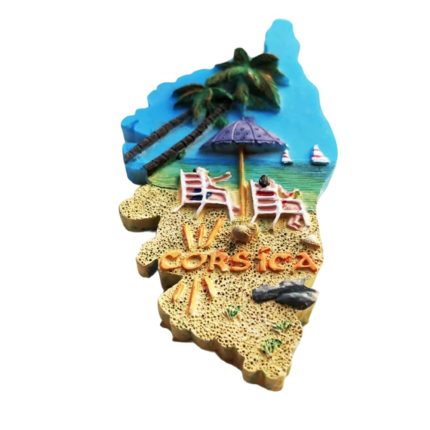 corsica island beach scene fridge magnet – relaxing tropical getaway souvenir from france