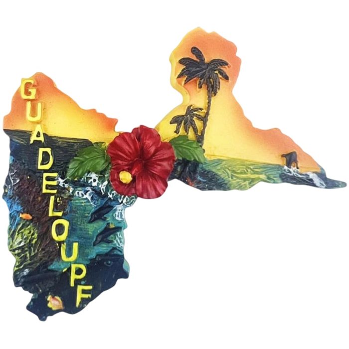 guadeloupe island sunset fridge magnet – tropical paradise travel souvenir & island inspired decor