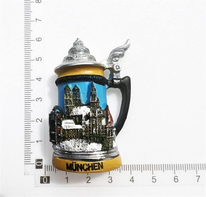 munich cityscape germany fridge magnet vintage beer mug souvenir & bavarian charm decor