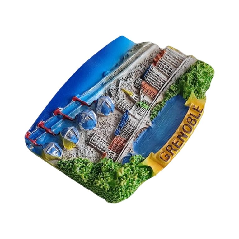 grenoble france fridge magnet – cable car city view souvenir from the french alps for adventure travelers