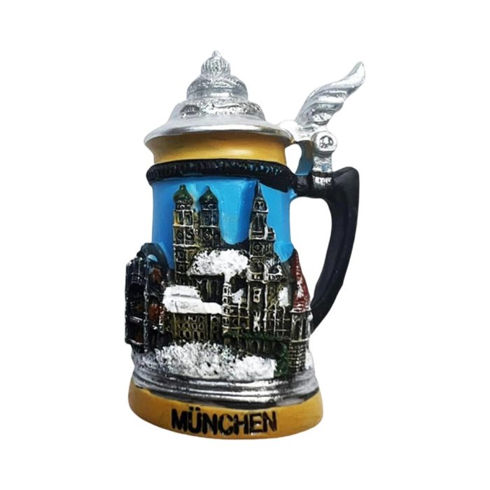 munich cityscape germany fridge magnet vintage beer mug souvenir & bavarian charm decor