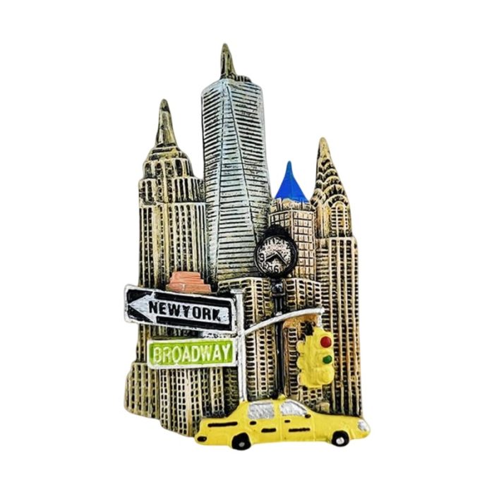usa new york broadway fridge magnet famous street & iconic landmark souvenir