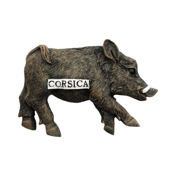 corsica france fridge magnet – wild boar design rustic souvenir for island culture collectors