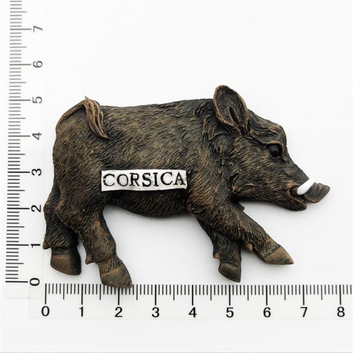 corsica france fridge magnet – wild boar design rustic souvenir for island culture collectors
