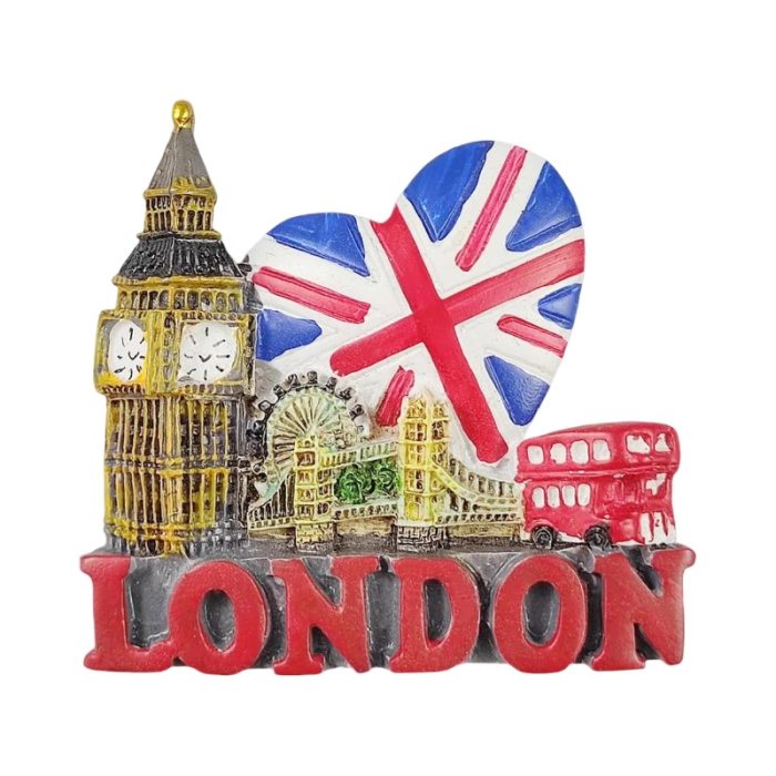 london uk fridge magnet big ben & union jack heart travel souvenir & fridge showcase décor