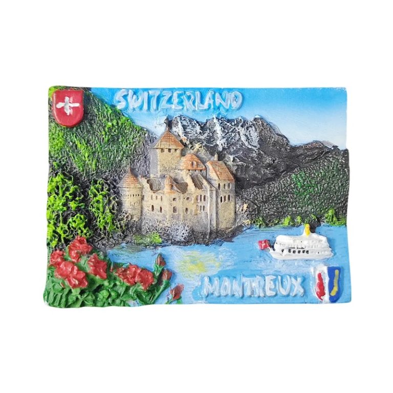 montreux switzerland fridge magnet scenic landscape souvenir & alps view whiteboard décor