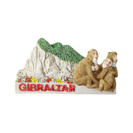 gibraltar fridge magnet rock of gibraltar landmark & monkey family travel décor
