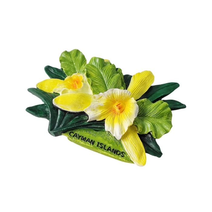 cayman islands orchid fridge magnet tropical floral souvenir & caribbean gift