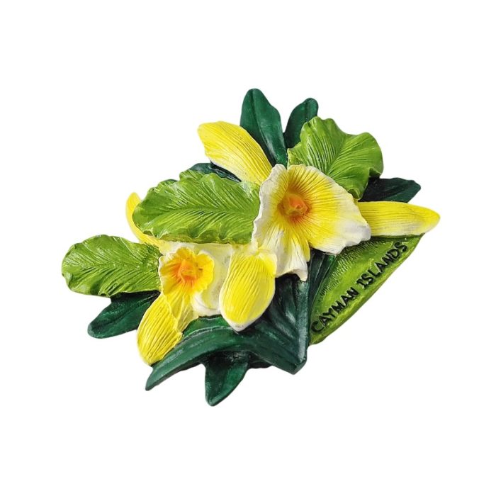 cayman islands orchid fridge magnet tropical floral souvenir & caribbean gift