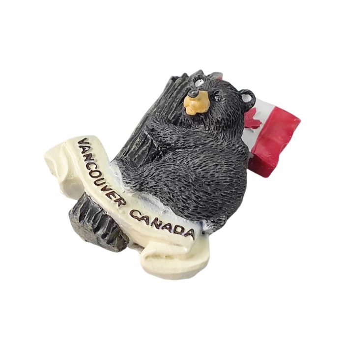 vancouver canada fridge magnet bear with flag souvenir gift & whiteboard décor
