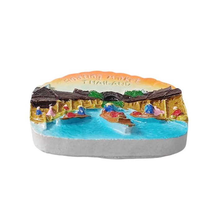 floating market thailand fridge magnet traditional boat scene souvenir & exotic home decor